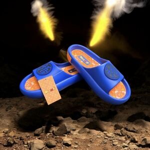 Dragon Ball Z Men's Slide Sandals in Blue/ Orange, Size 7. NWT!